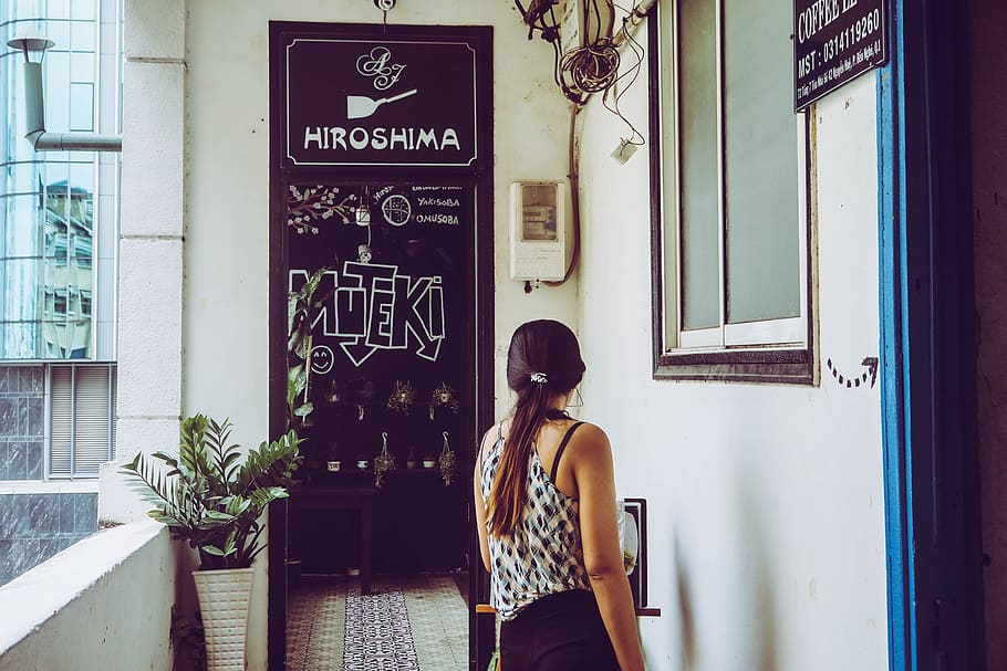 Woman Standing Beside Window, architecture, building, daylight HD wallpaper