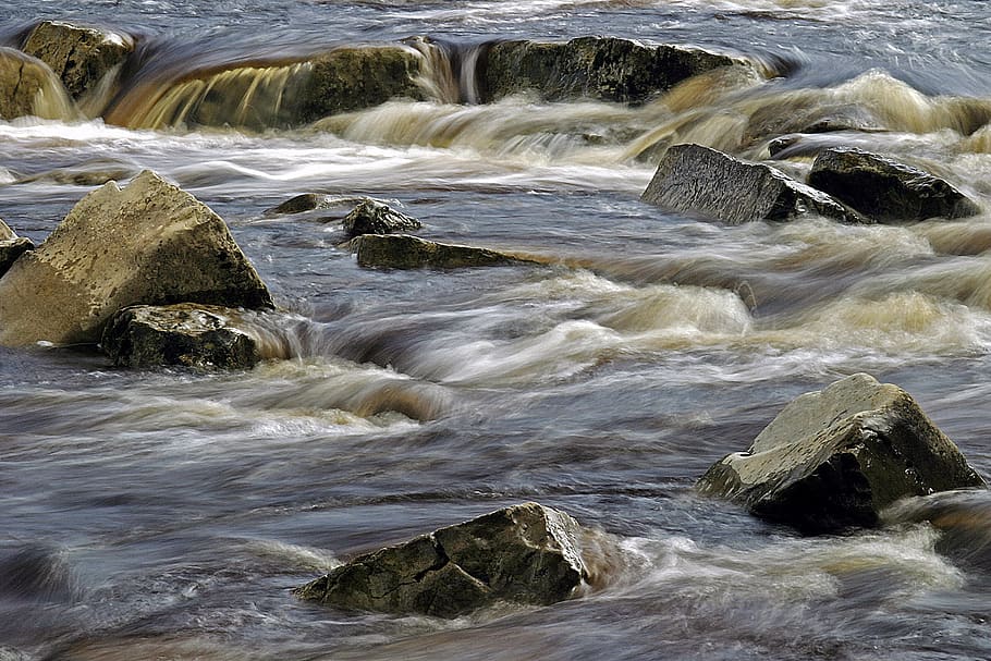 rapids, river, water, rock, rocks, flow, flowing, solid, rock - object HD wallpaper