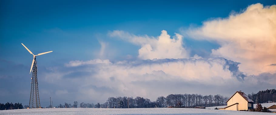germany, sky, cloud - sky, winter, architecture, snow, nature HD wallpaper