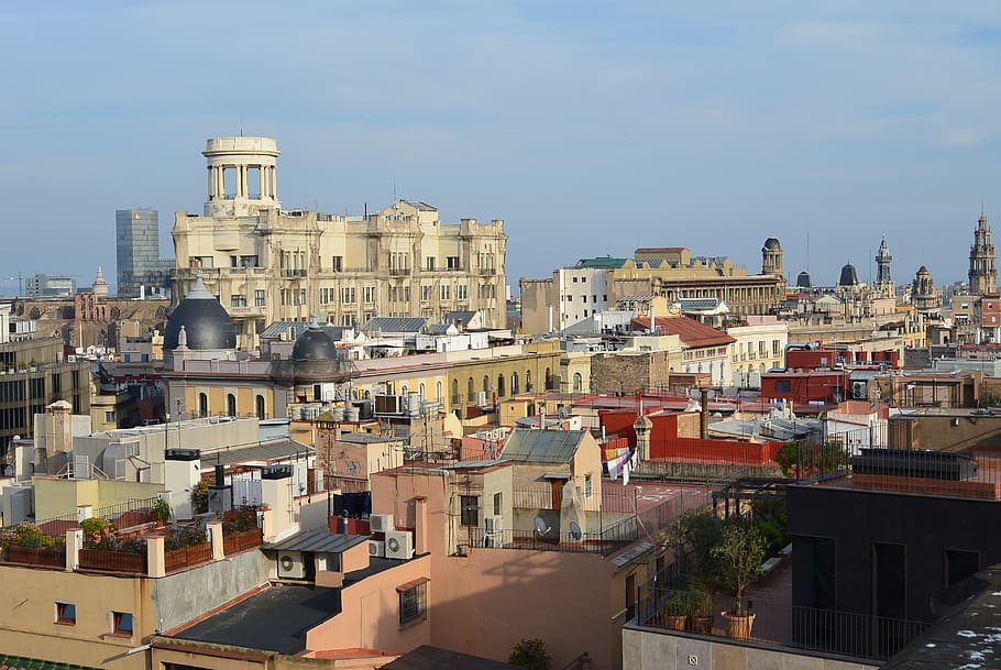 barcelona, spain, roofs, building exterior, architecture, built structure HD wallpaper