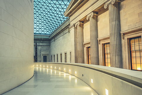 architecture, building, corridor, window, skylight, floor, museum HD wallpaper