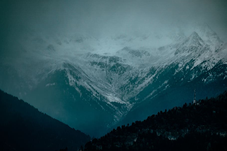 snow covered mountains, scenics - nature, sky, environment, beauty in nature HD wallpaper