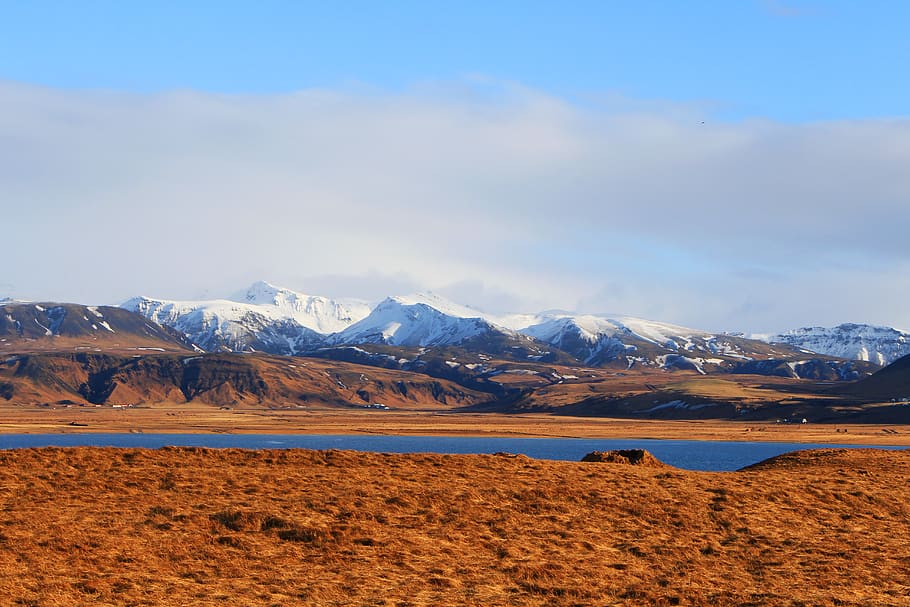 iceland, mountain, sky, snow, lake, scenics - nature, beauty in nature HD wallpaper