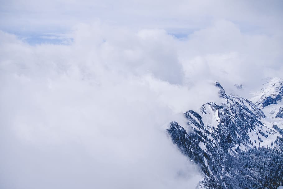 Mount Everest, clouds, cold, daylight, fog, foggy, frost, high HD wallpaper