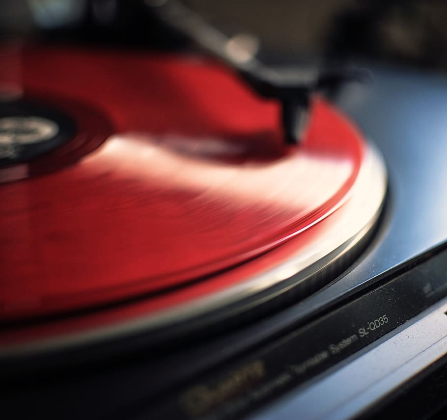 Hd Wallpaper Poland Warsaw Ochota Red Disc Play Record Player Analog Wallpaper Flare