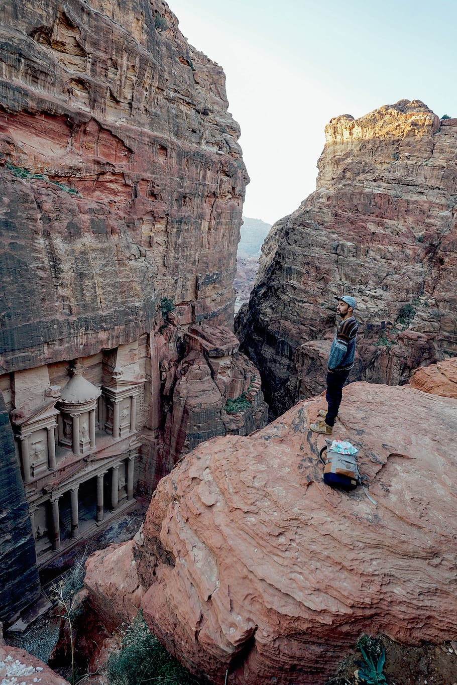 places, landmark, architecture, structure, rocks, people man HD wallpaper