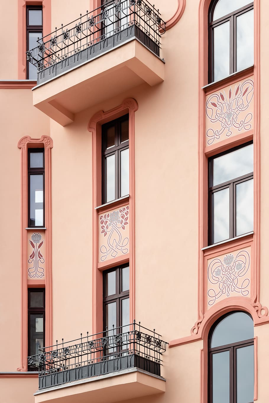 pink concrete building, built structure, architecture, building exterior HD wallpaper