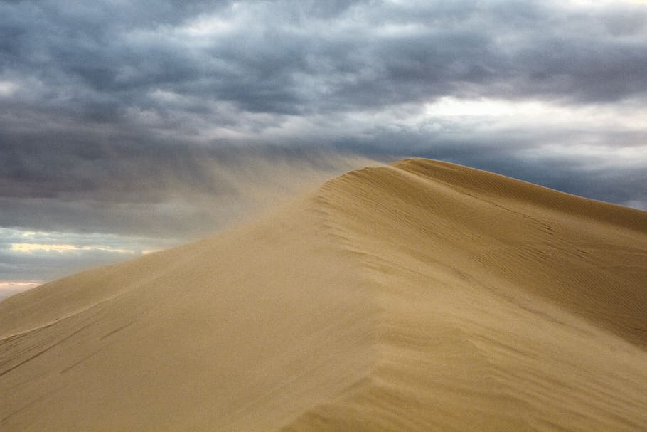 dune, cloud, terrain, heat, scenic, vacation, sea, beach, sunset HD wallpaper