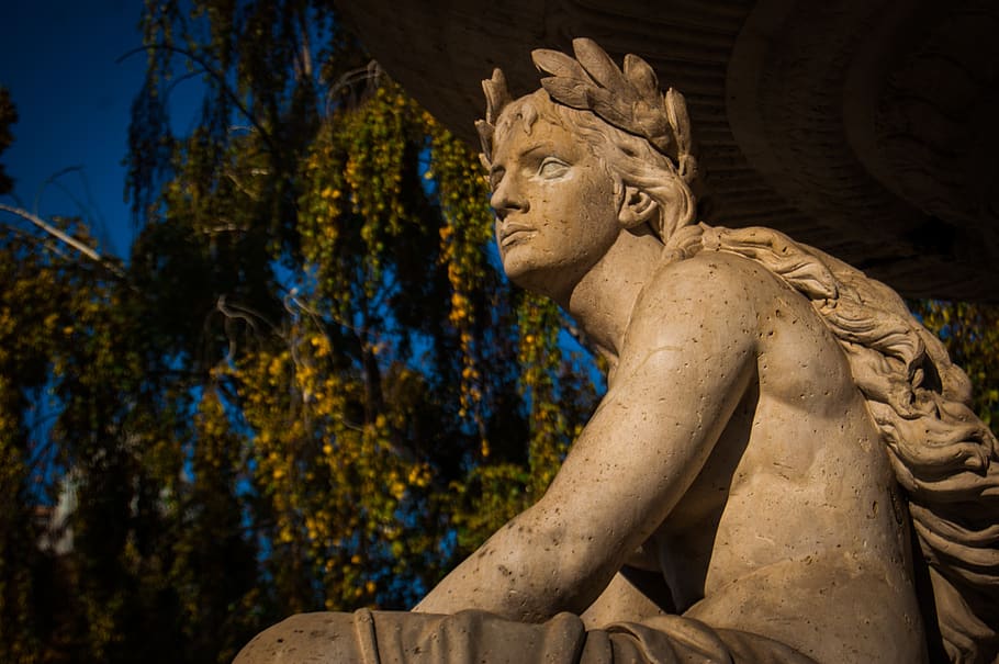 thought, statue, autumn, sculpture, art and craft, representation, HD wallpaper