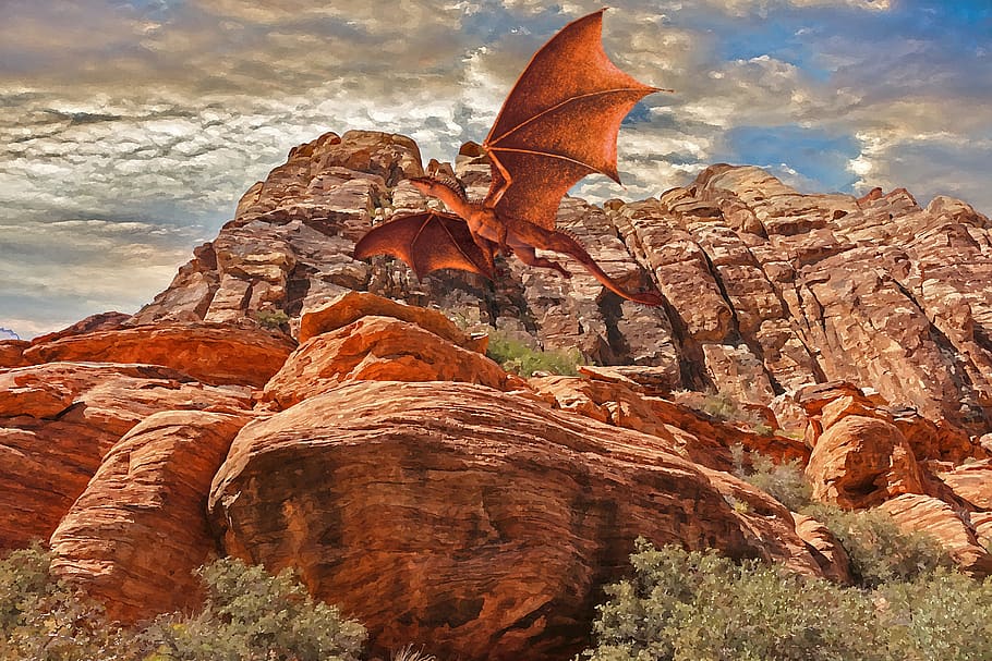 dragon, mountain, rock, rocks, upstream, mountains, dragoon, HD wallpaper