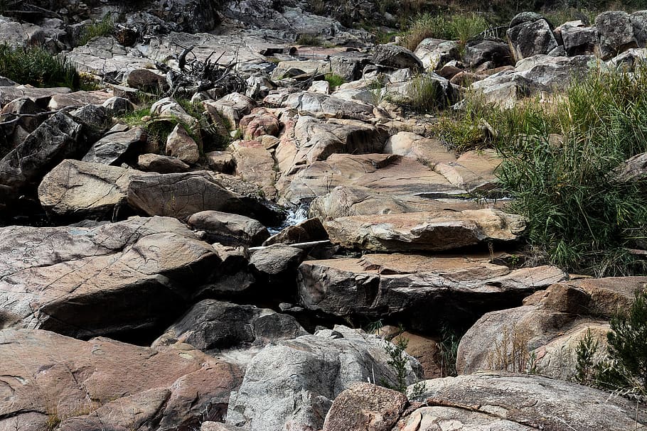 HD wallpaper: rubble, slate, rock, nature, water, outdoors, river ...