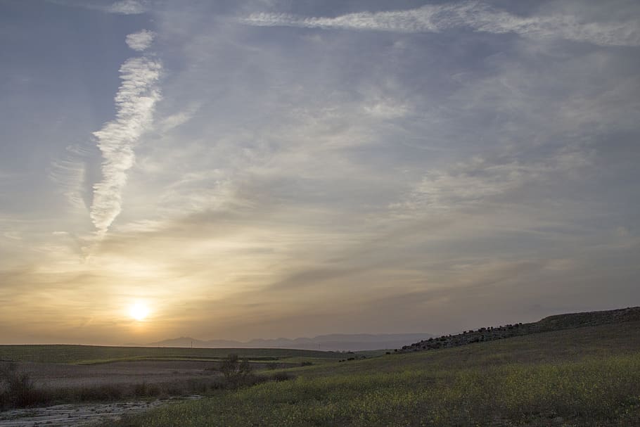 spain, brunete, sunset, clouds, mountains, landscape, sky, cloud - sky HD wallpaper