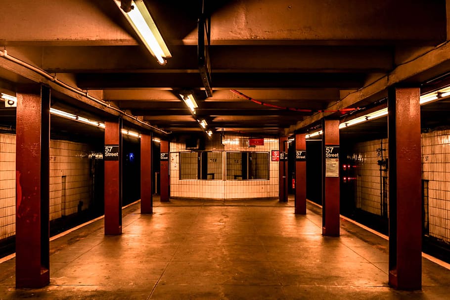 Photo of Empty Subway Station, architecture, hallway, indoors HD wallpaper