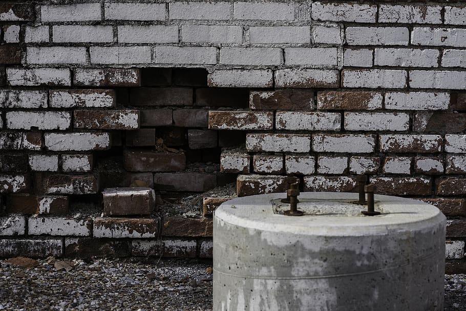 gray concrete post, wall, brick, brick wall, wall - building feature HD wallpaper
