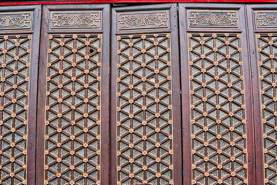 pattern, rust, grille, art, stained glass, window, gate, door HD wallpaper