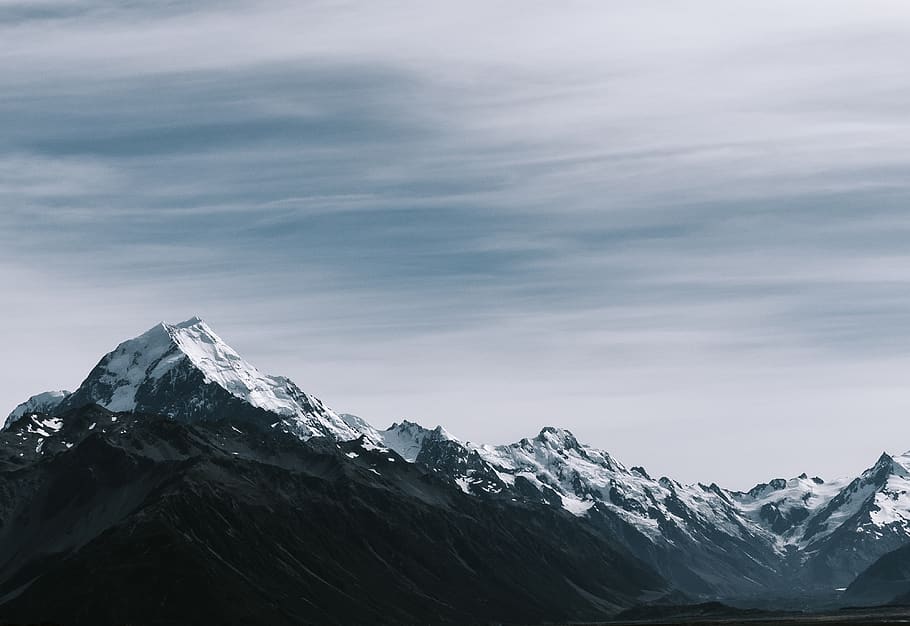 Snow-coated Rocky Mountains, altitude, clouds, cold, cool, daytime HD wallpaper