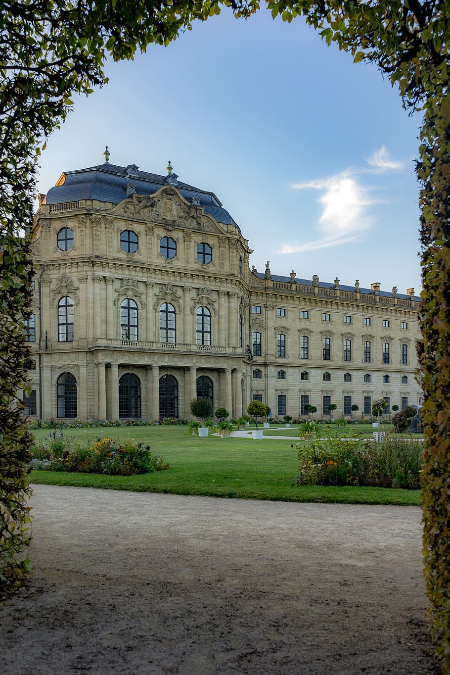 germany, würzburg, court garden, bavaria, residenz, building, HD wallpaper