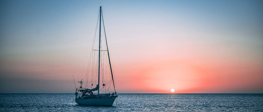 boat on ocean, nautical vessel, water, sailboat, sea, sailing HD wallpaper