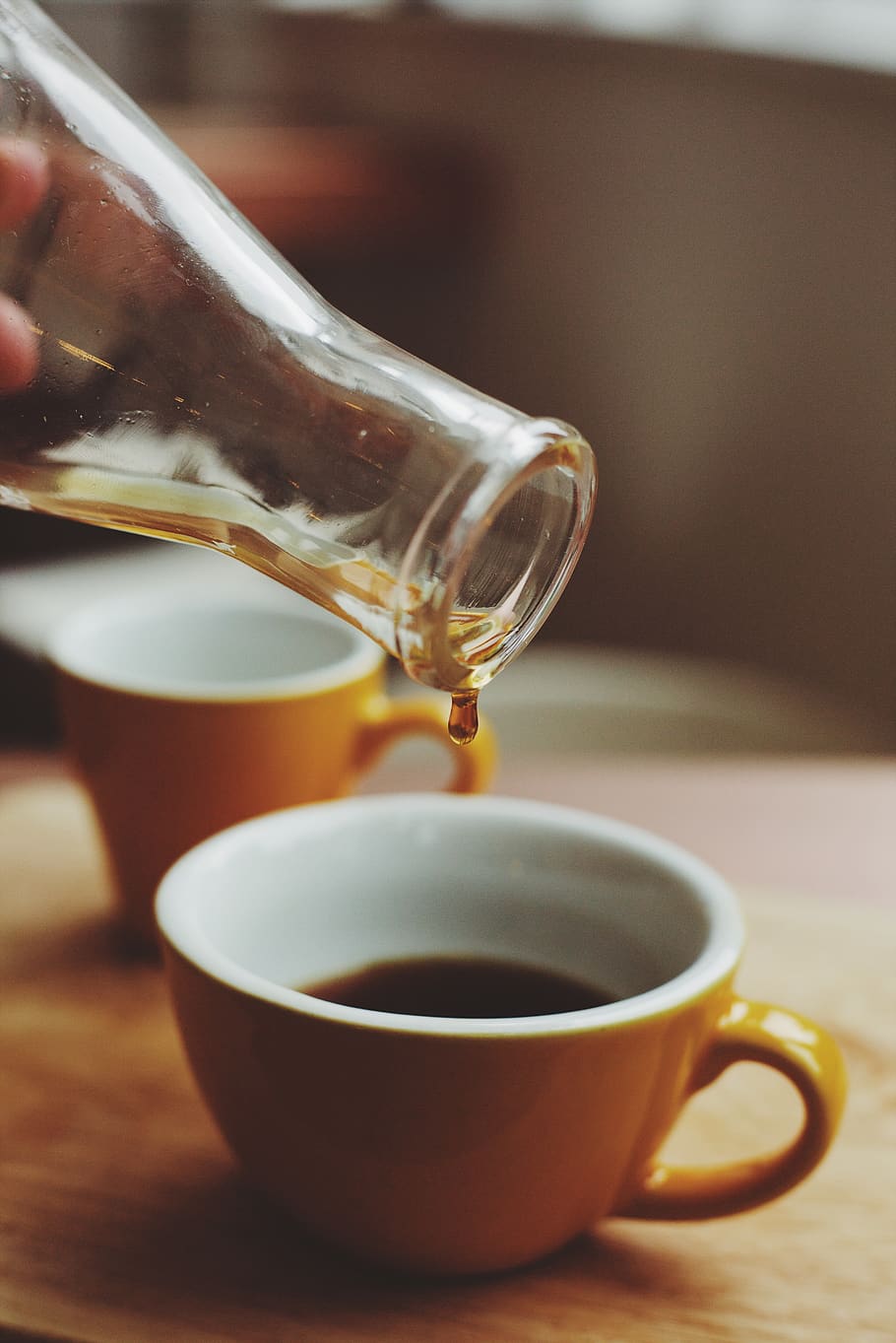 coffee, pour, drip, brew, cups, yellow, shop, glass, europe HD wallpaper