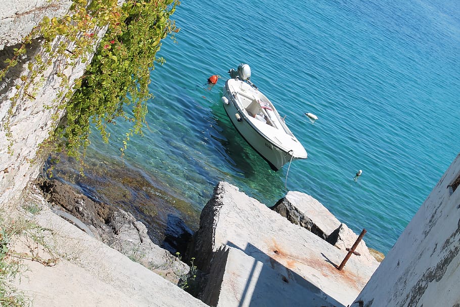 croatia, stomorska, water, float, steps, coratia, old, ancient HD wallpaper