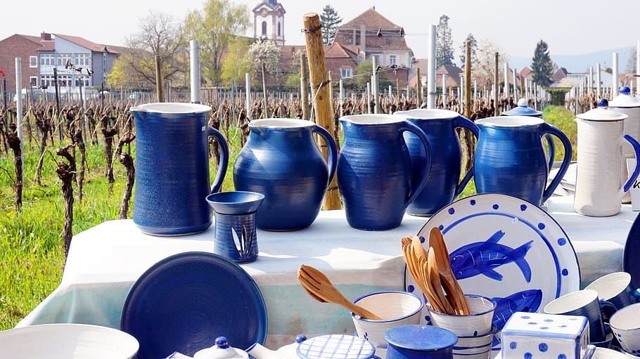 porcelain, ceramic, tableware, vineyard, pottery, day, no people HD wallpaper