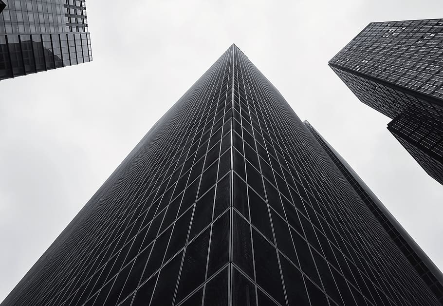 gray curtain wall building, architecture, building exterior, built structure HD wallpaper