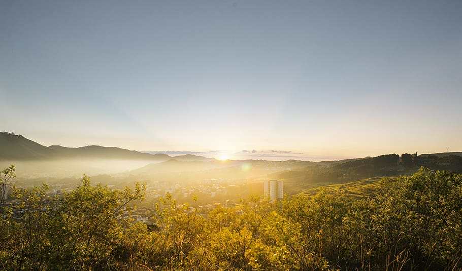 sunrise, rays, landscape, horizon, sol, morning, rising sun HD wallpaper