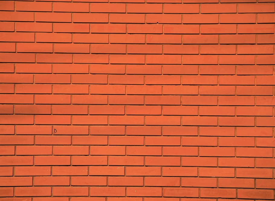 Orange Concrete Wall, background, brick, bricks, brickwall, brickwork HD wallpaper