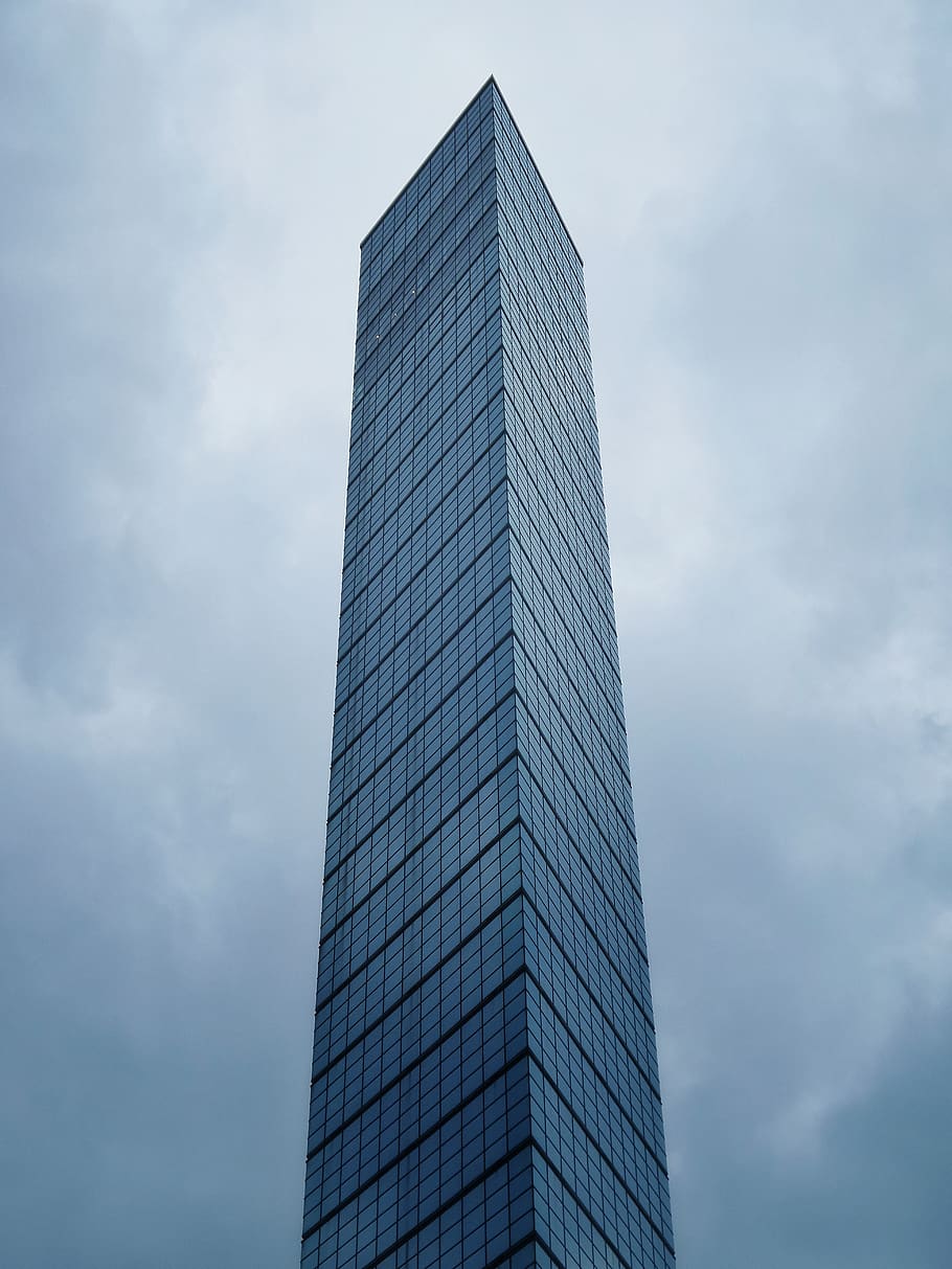 building, tall, tower, grey, sky, architecture, minimalist