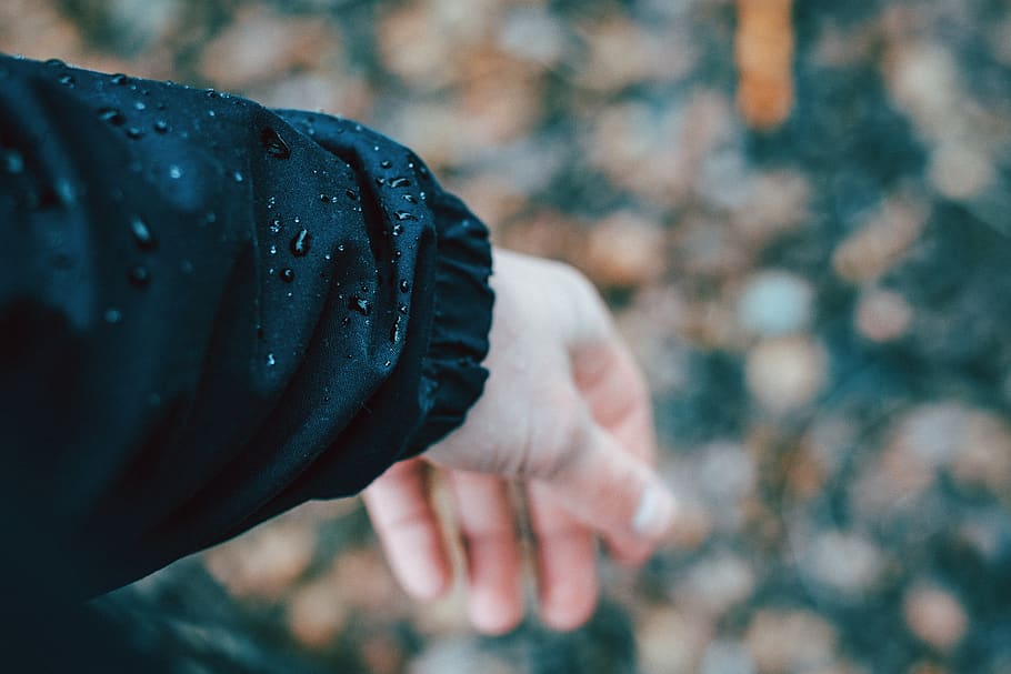 person wearing black jacket, human body part, hand, one person HD wallpaper