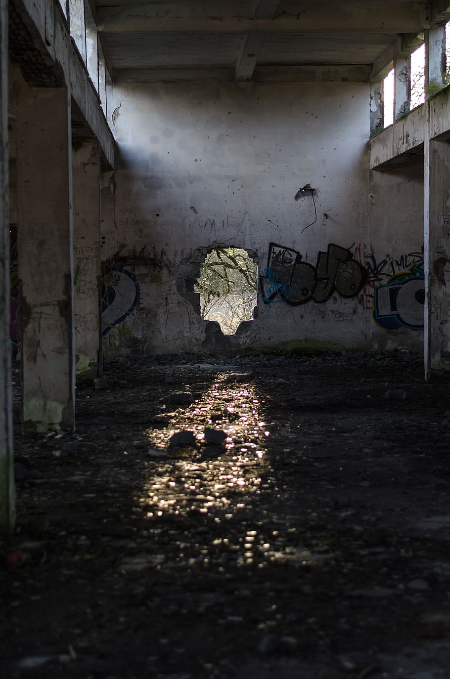abandoned, urbex, light, concrete, urbanexploration, building HD wallpaper