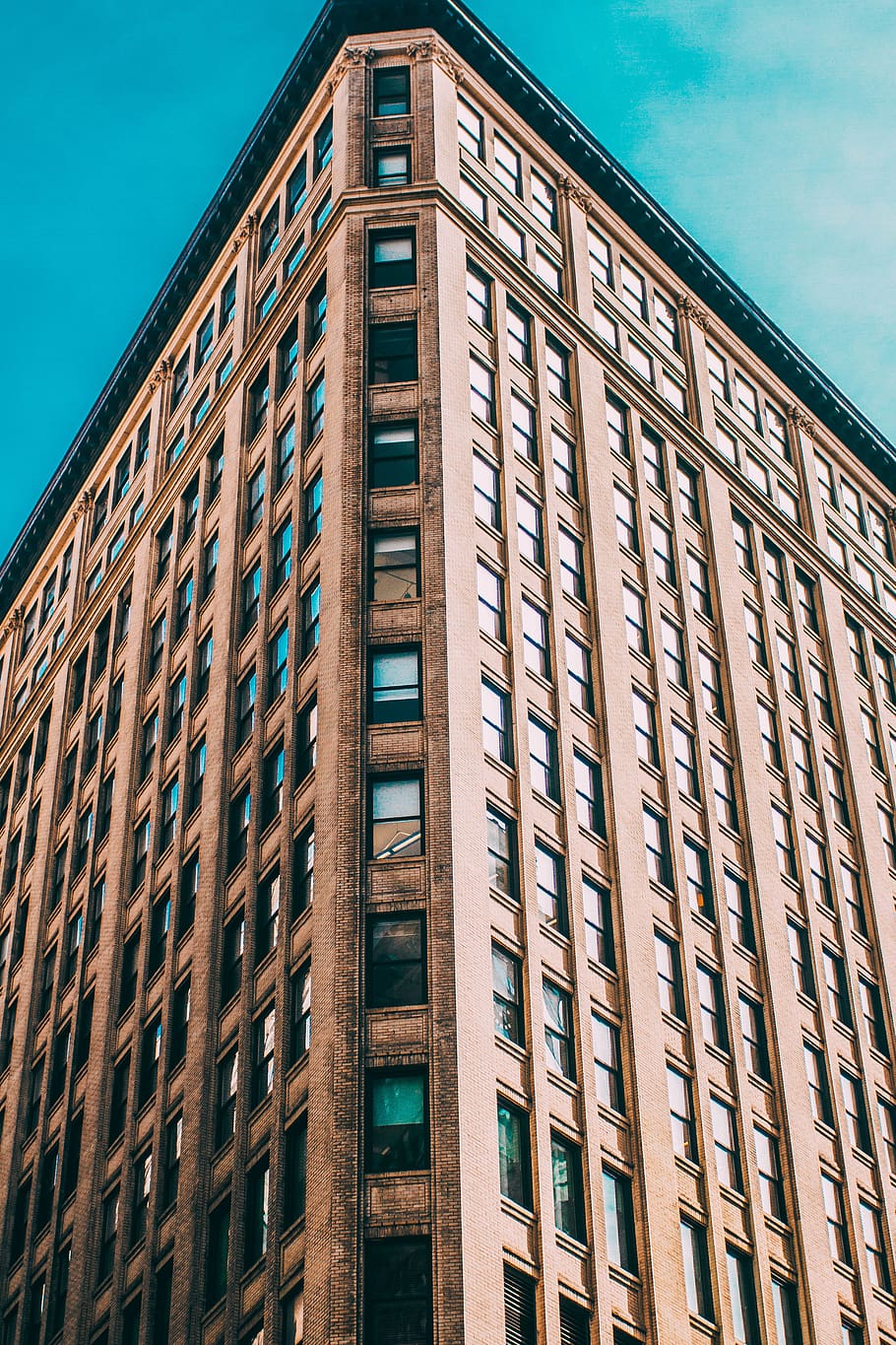 Flatiron building under blue sky, architecture, building exterior HD wallpaper