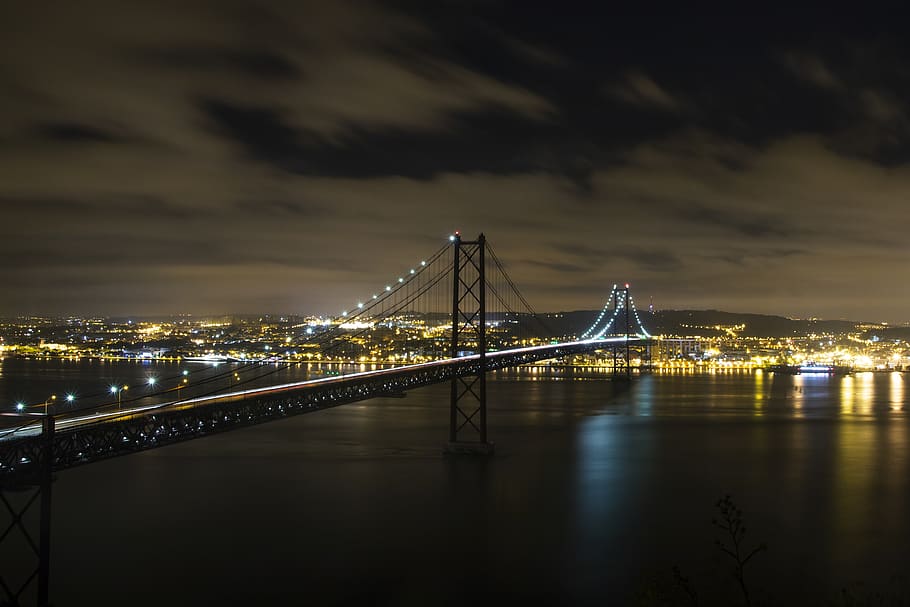 portugal, lisboa, ponte 25 de abril, noturna, lisbon, long exposure