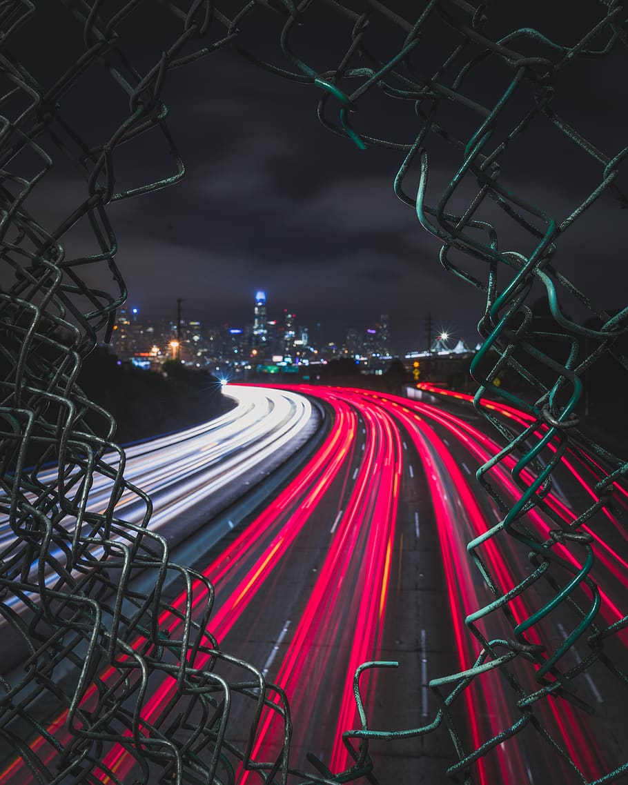 Light Streak Photography of City Street, blur, bridge, broken, HD wallpaper