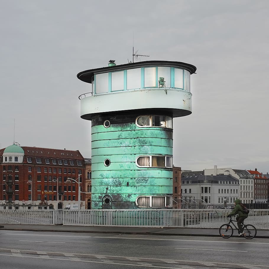 copenhagen, denmark, control tower on knippelsbro, københavn