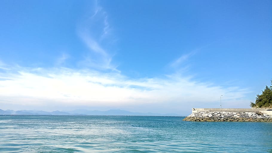 sea, cloud, sky, island, water, waterfront, scenics - nature HD wallpaper