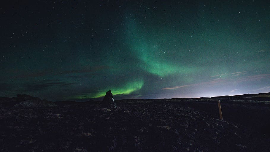 Northern Lights at night, nature, outdoors, iceland, aurora, hafnarfjordur HD wallpaper