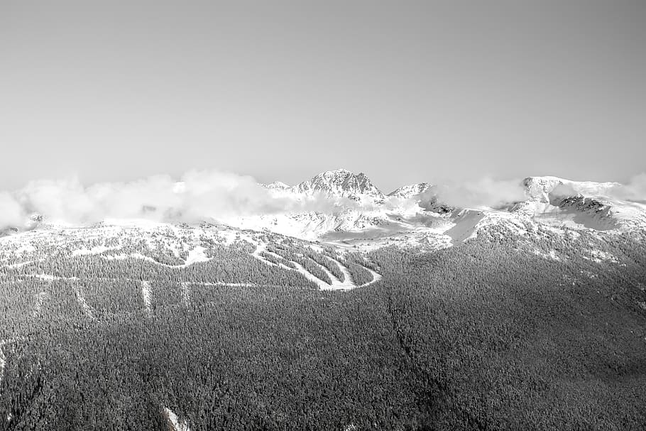 gray mountains, outdoors, nature, mountain range, peak, ice, plant HD wallpaper