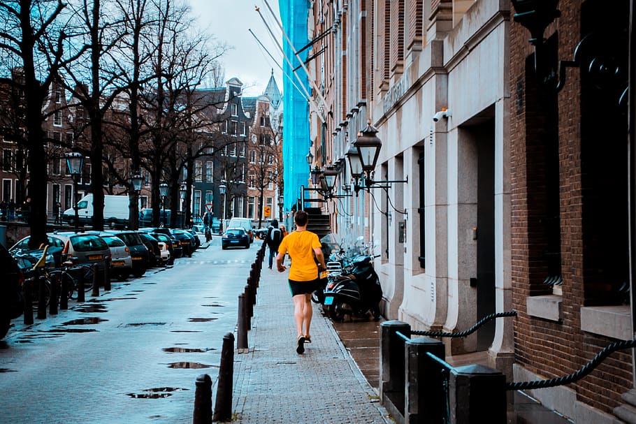 human, person, path, pedestrian, shorts, clothing, apparel HD wallpaper