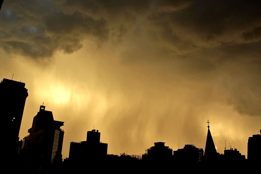 city, sunset, rain, sky, buildings, florianópolis, brazil HD wallpaper