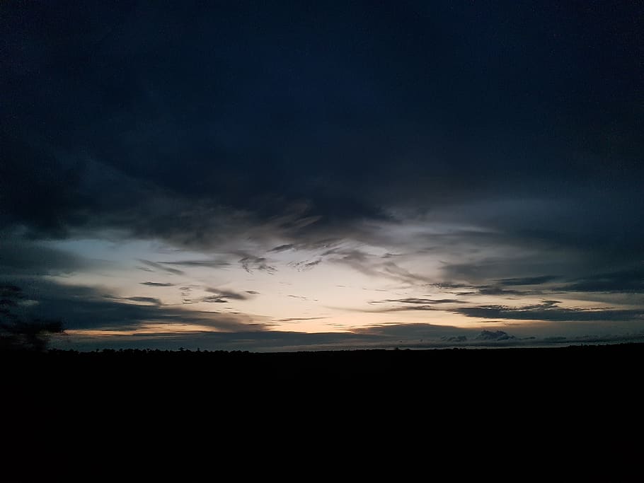 dark clouds in sky, nature, outdoors, weather, red sky, sunset HD wallpaper