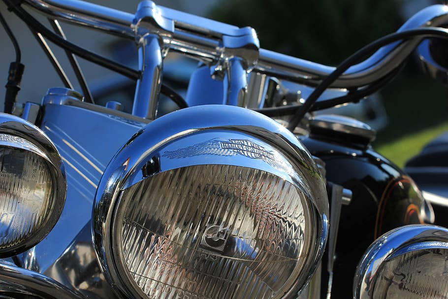 harley, davidson, motorcycle, machine, dom, chrome, black, two wheeled vehicle HD wallpaper