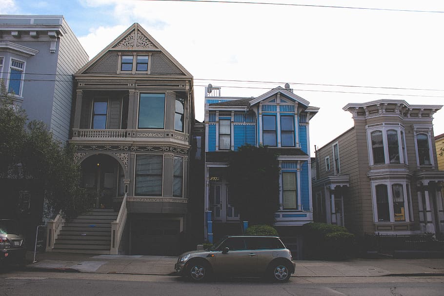 gray Suzuki Swift, building, street, car, parked, road, architecture HD wallpaper