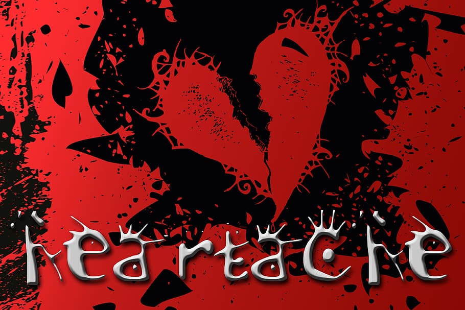 broken, heart, red, graphic, graphical, valentine, no people HD wallpaper