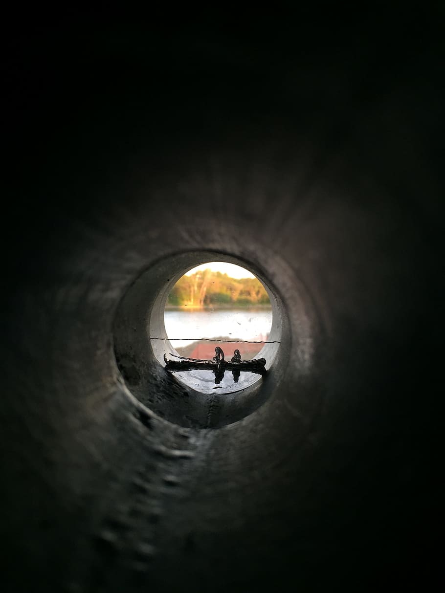 Gray Tunnel, architecture, ball-shaped, cave, dark, eerie, horror HD wallpaper
