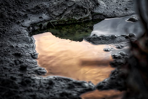 water, rain, puddle, clouds, dirt, mud, desert, ripples, no people HD wallpaper