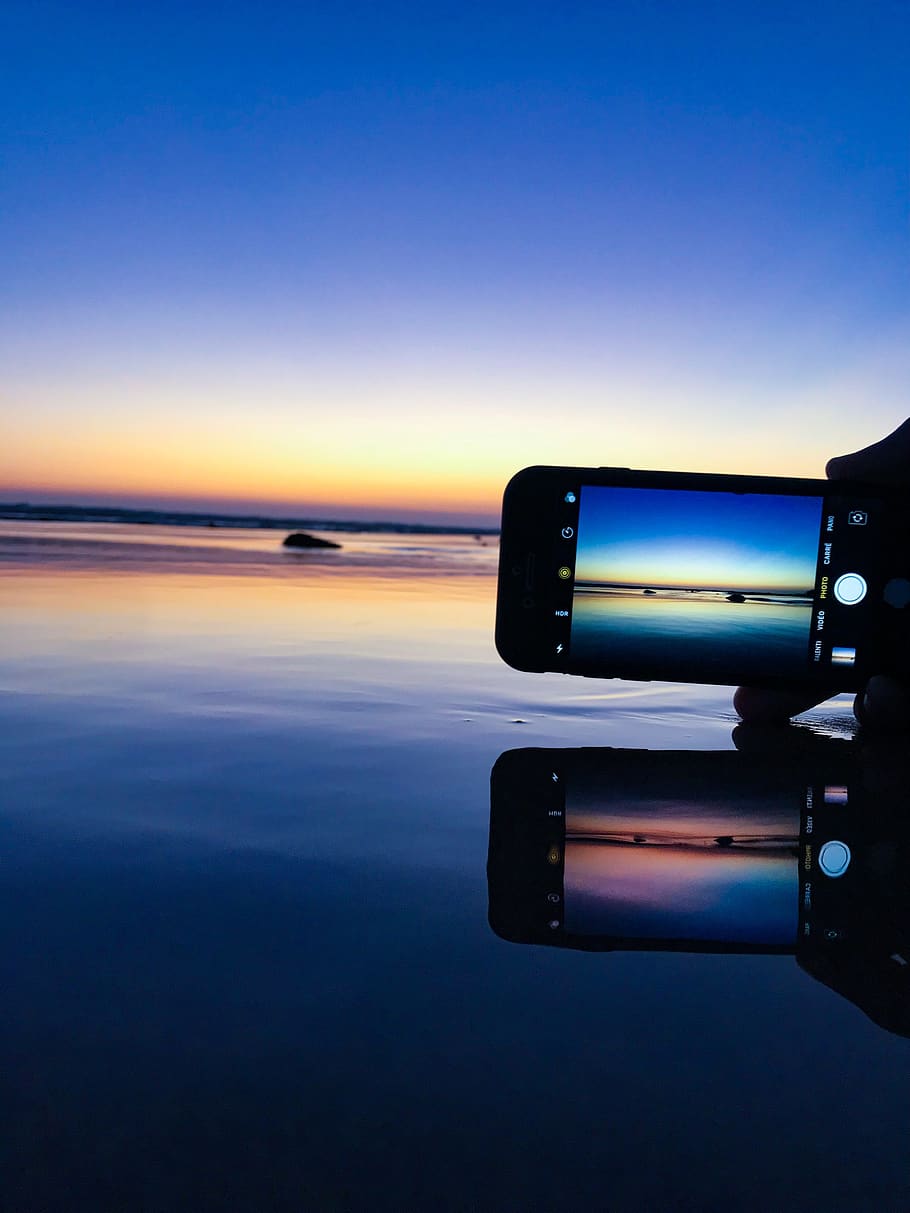 iphone, beach, apple, cellphone, black, nature, photographer HD wallpaper