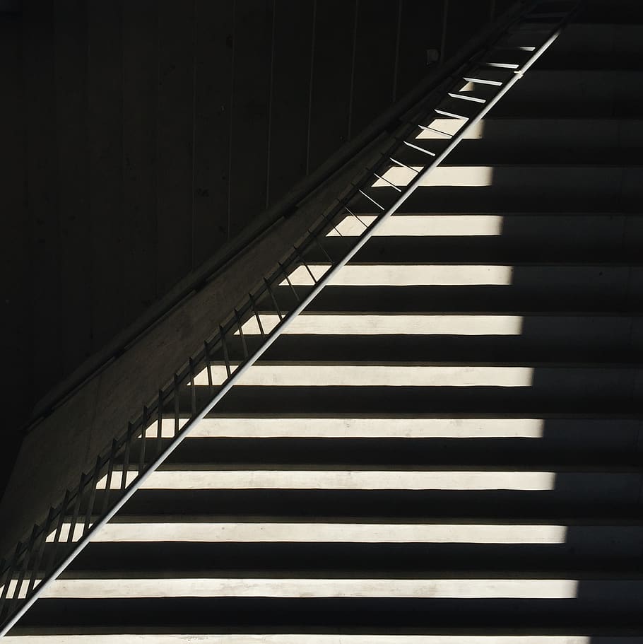 architecture, shadows, light, stairs, geometry, modern, minimal HD wallpaper