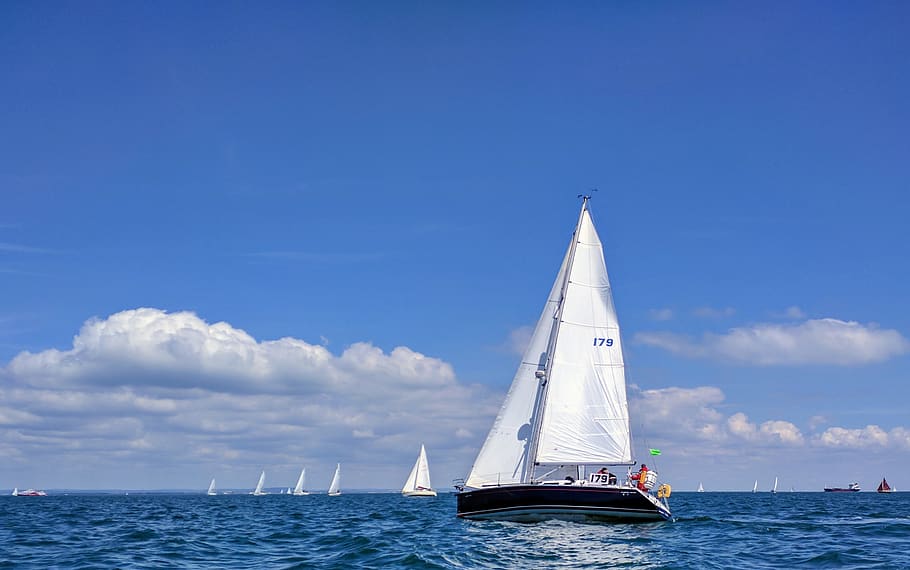 sailing, racing, isle of wight, boat, yacht, england, classic, HD wallpaper