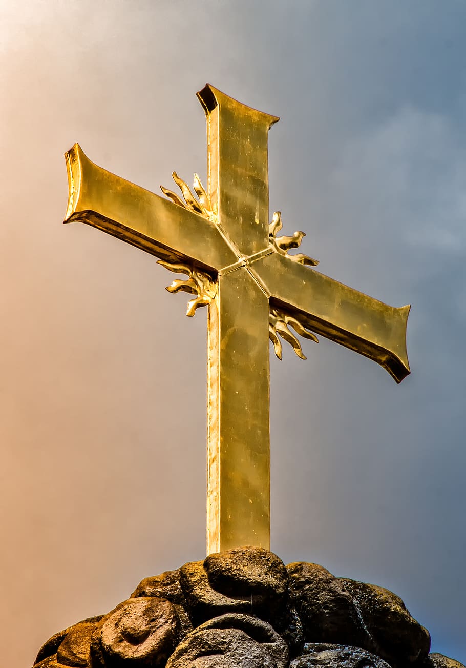 architecture, building, dom, fulda, cross, golden, decorative HD wallpaper